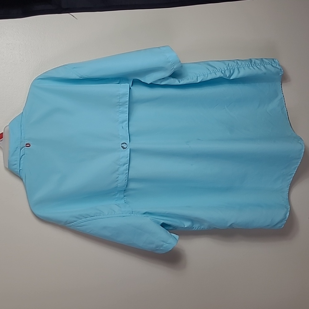 The american outdoorsman men's shirt fishing vented mesh lining S XXL turquoise - Picture 7 of 9